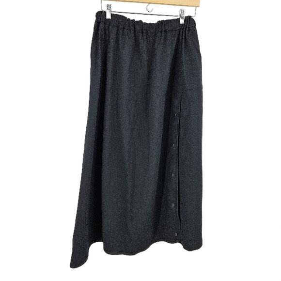 Adidas x Yohji Yamamoto Skirt Black Snap Button Elastic Waist A-line Midi Size M - Picture 1 of 8